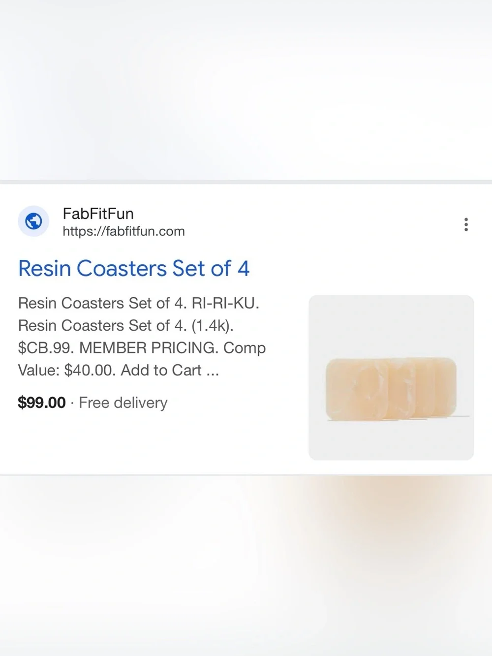 RIRIKU resin coaster 4 pk